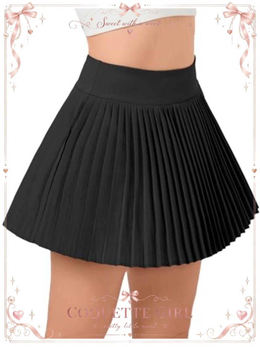 Pleated Mini Skort with Shorts Pockets High Waisted Athletic Tennis Golf